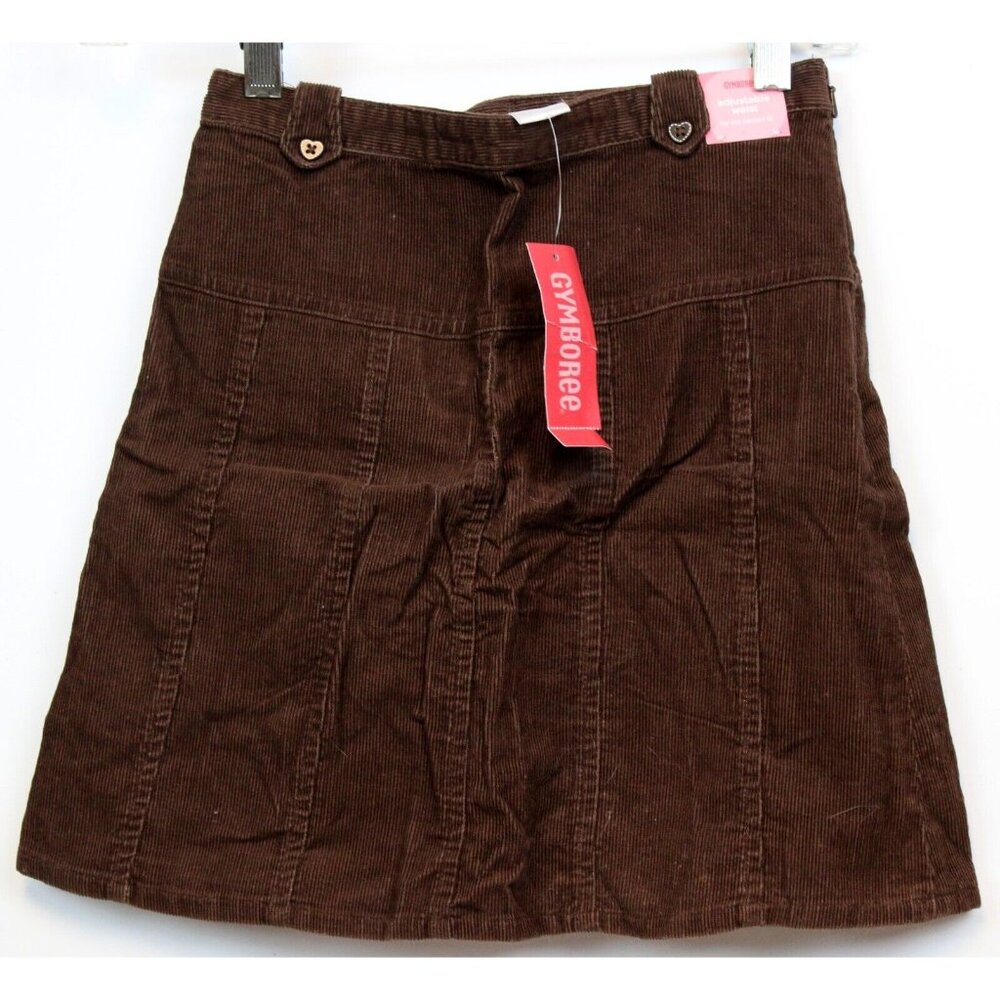 NWT 2005 Gymboree Tyrolean Lure Brown Corduroy Skirt sz 10 Heart Button Cute